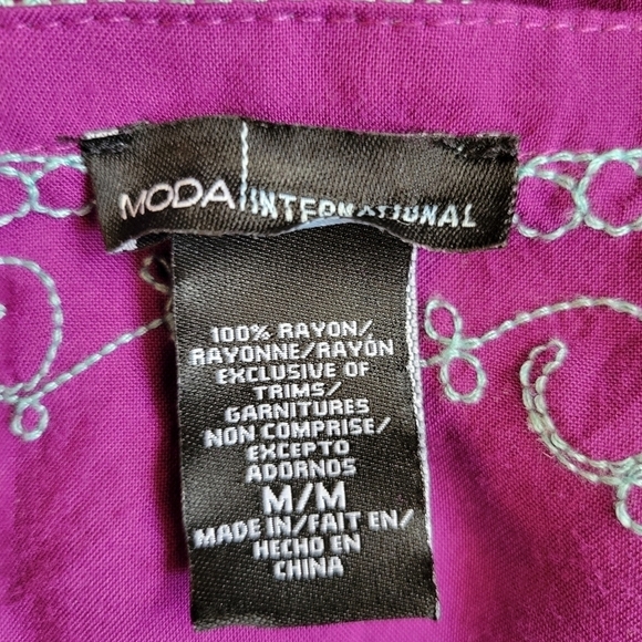 Moda International Embroidered Boho Dress Size Medium - Picture 4 of 4